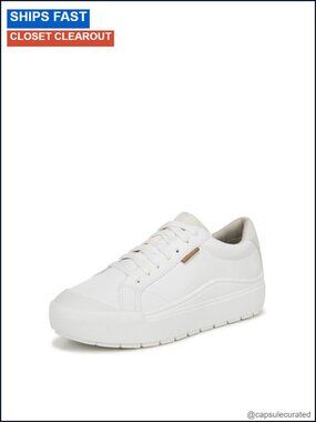 Women's Faux-Leather Platform Sneaker Lace Up Walking Shoe
